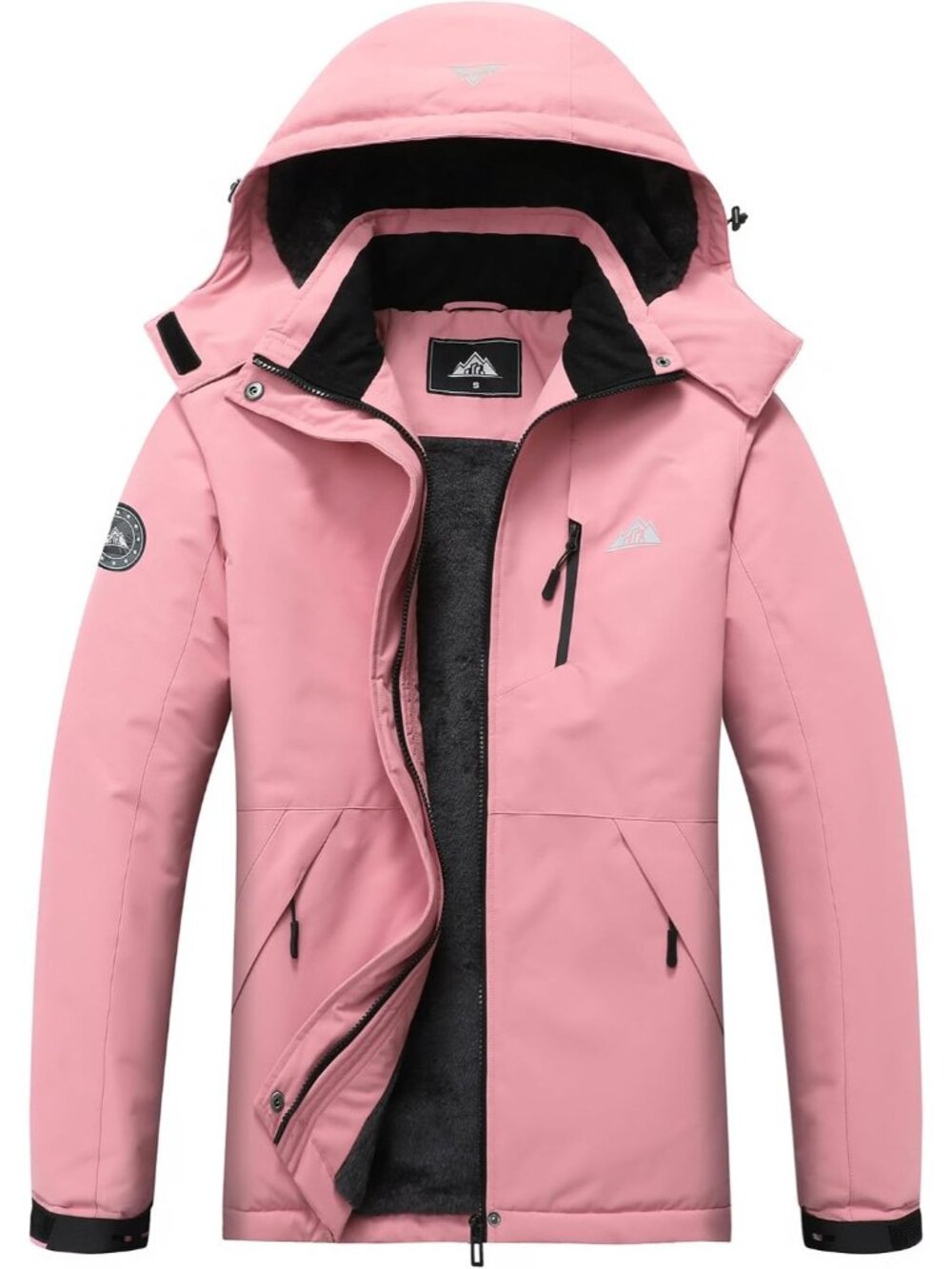 〽️Pink Women’s Waterproof Winter Coat with Detachable Hood